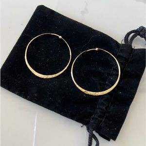 Barneys 14kt Gold Hammered Hoop Earrings